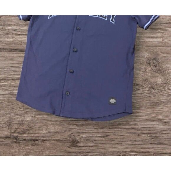 HARLEY DAVIDSON JERSEY SHIRT WOMEN SIZE MEDIUM BLUE - Picture 3 of 4
